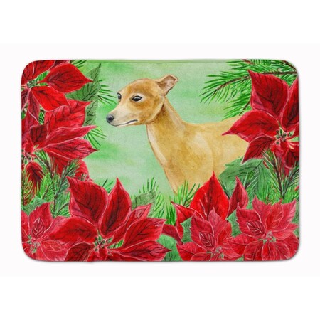 Carolines Treasures Italian Greyhound Poinsettas Machine Washable Memory Foam Mat CK1346RUG